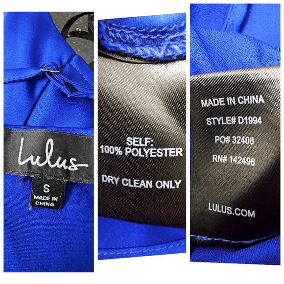 LULU'S Blue Cowl Neck Ruched Mini to Midi Satin Spaghetti Strap Dress. Small - Picture 8 of 11